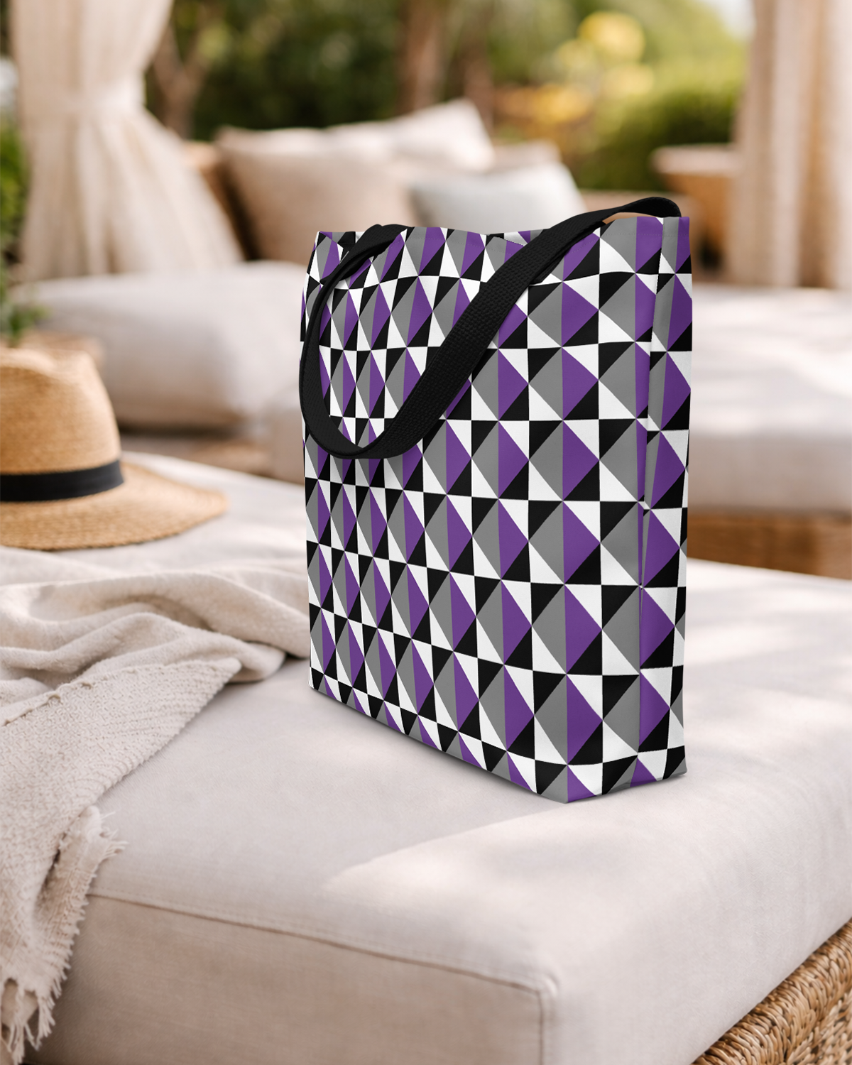 True Colors geometric asexual pride tote bag