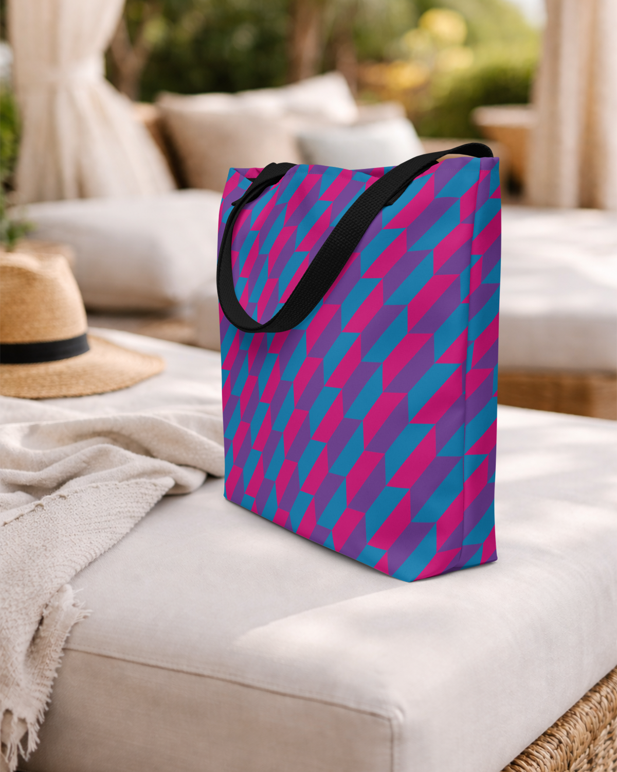 True Colors geometric bisexual pride tote bag