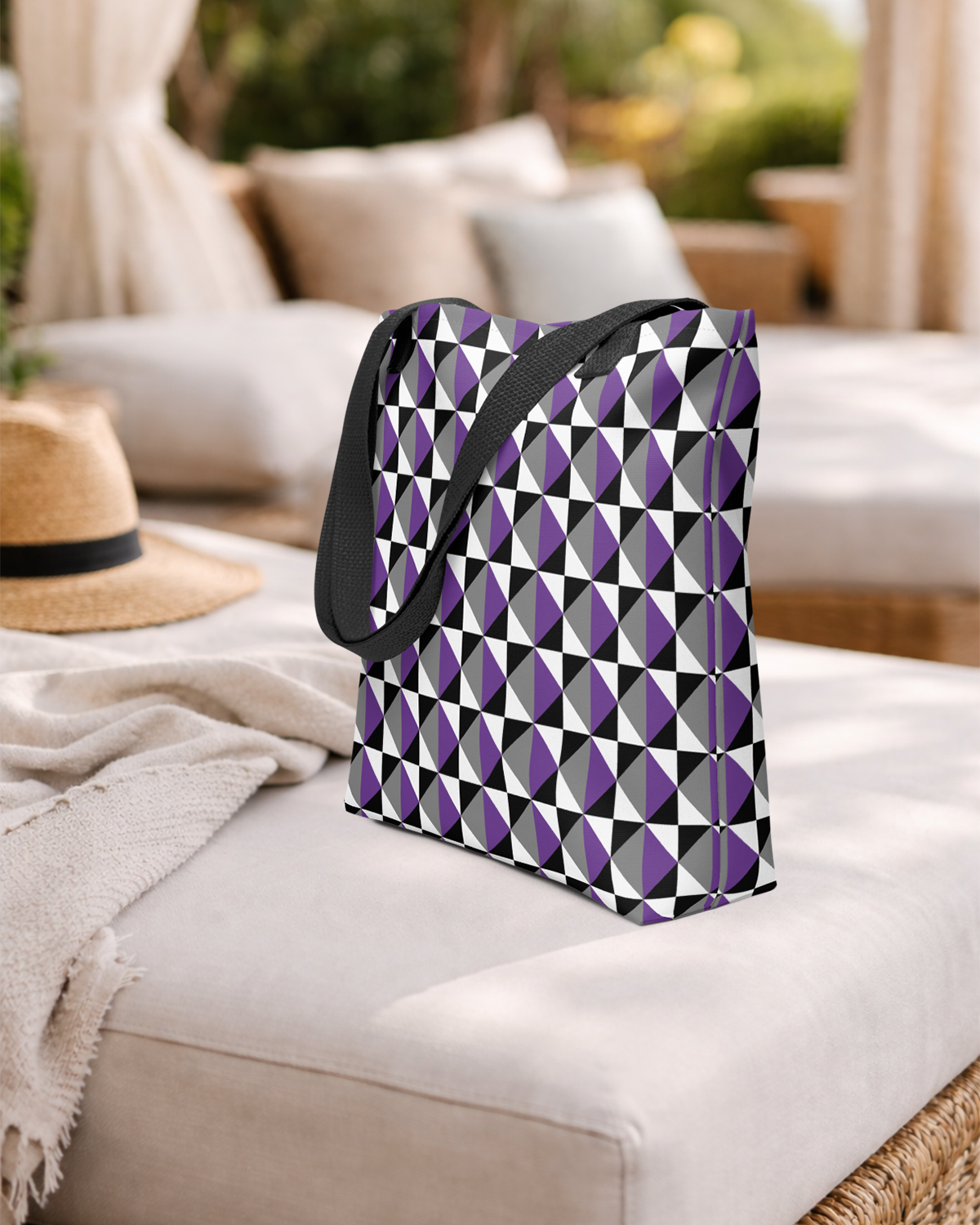 True Colors geometric asexual pride tote bag