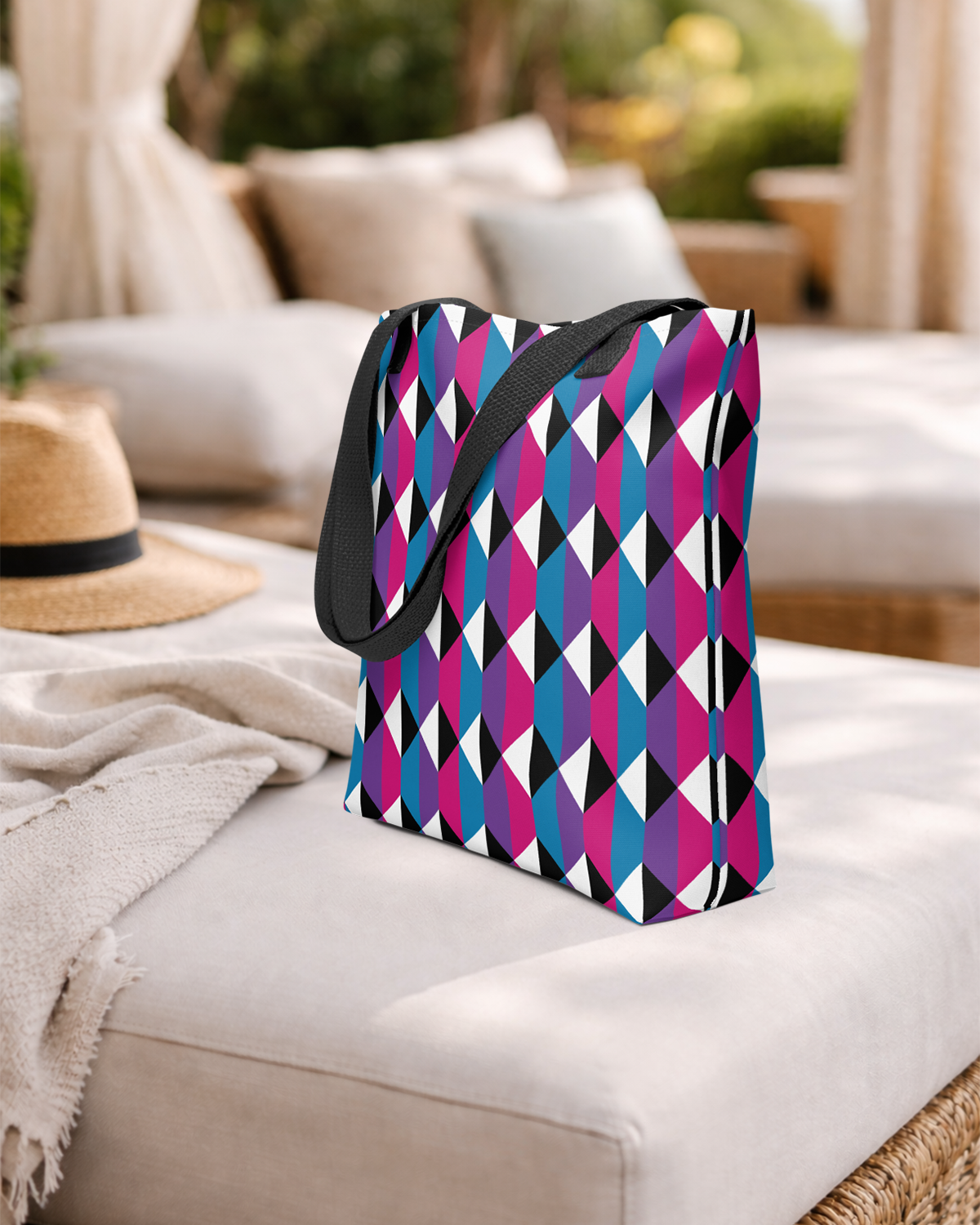 True Colors geometric genderfluid pride tote bag