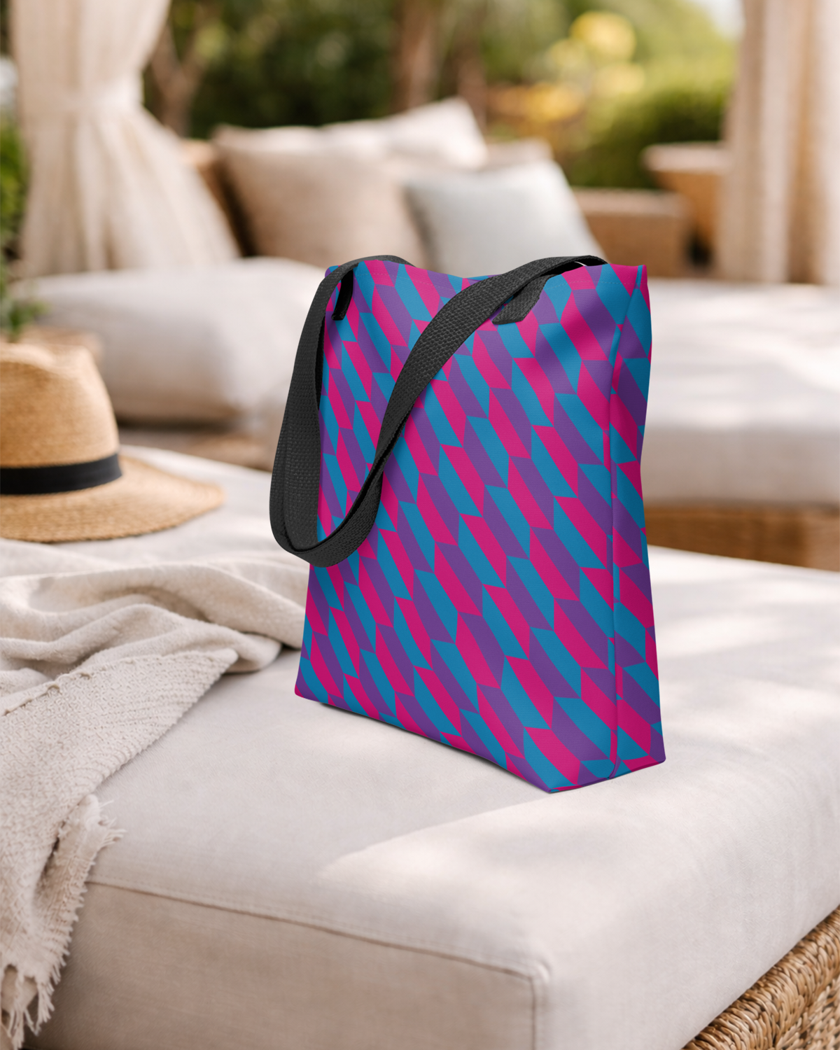 True Colors geometric bisexual pride tote bag