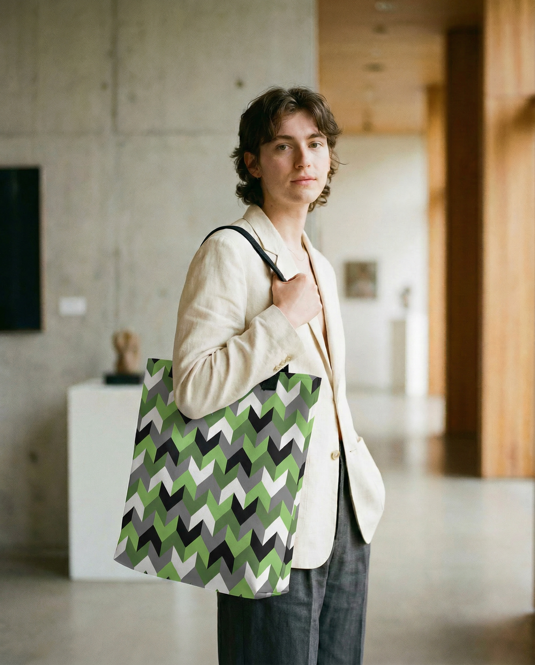 True Colors geometric aromantic pride tote bag