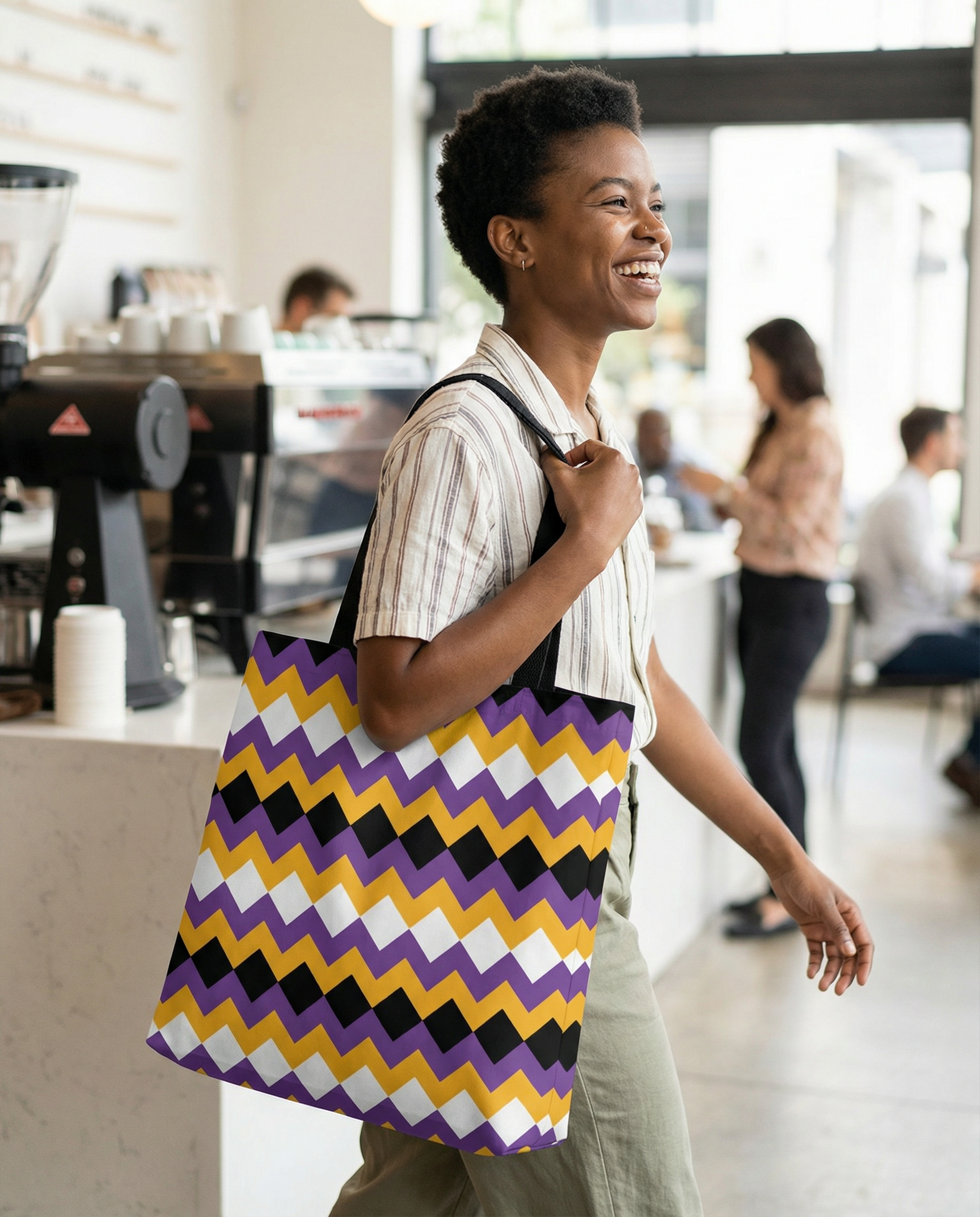 True Colors geometric non-binary pride tote bag