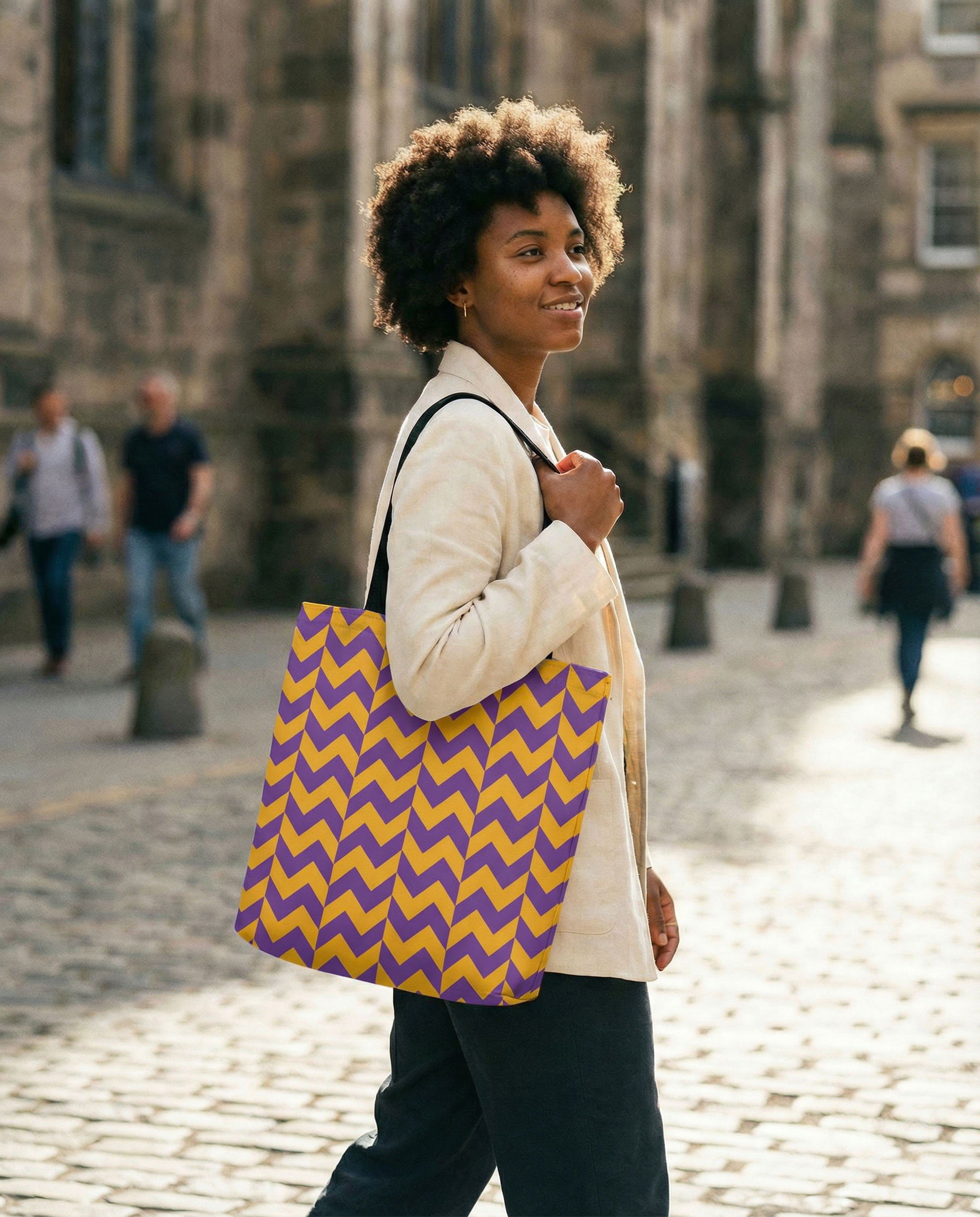 True Colors geometric intersex pride tote bag