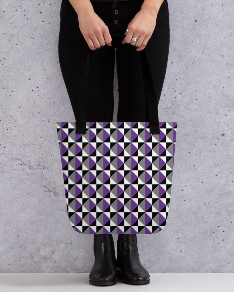 True Colors geometric asexual pride tote bag